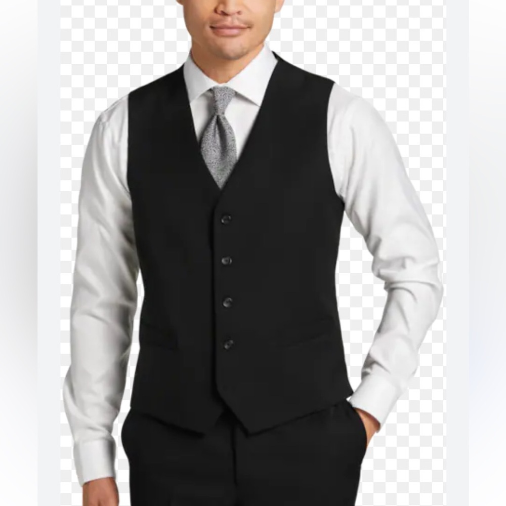 Pronto Uomo Black 100% Wool 4-button Vest 
Size small excellent condition